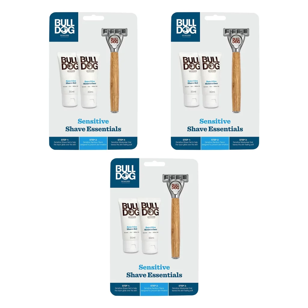 3x bulldog sensitive shave essentials kit