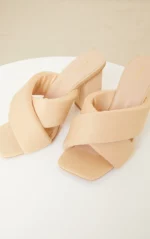 beige square toe mules