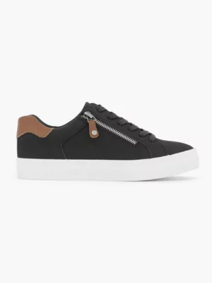 black zip lace up shoes
