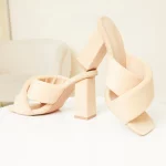 chic beige mules