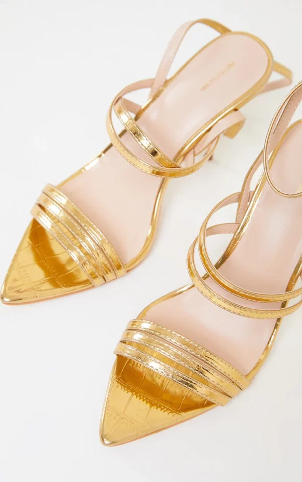 elegant gold pin heels