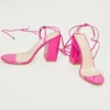 faux leather pink sandals