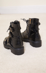 lace up gold eyelet boots