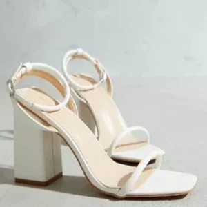 white block heeled sandals