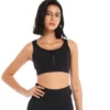 zipper front sports bra women