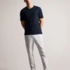 textured regular fit tee navy