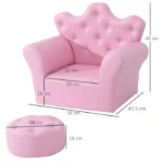 Goplus Pink Kids Sofa with Ottoman - A Cozy Christmas Gift for Little Ones - Image 4