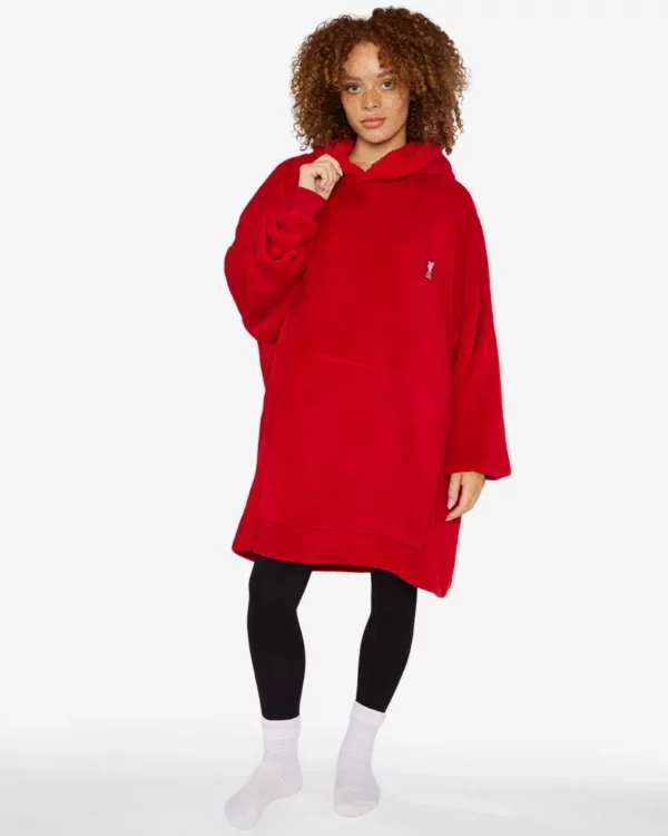 red unisex hooded robe