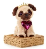 28cm sitting pug soft toy golden highlights
