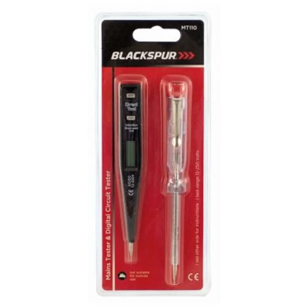 blackspur 2pc digital mains circuit tester set