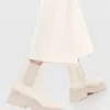flat cream chelsea boots
