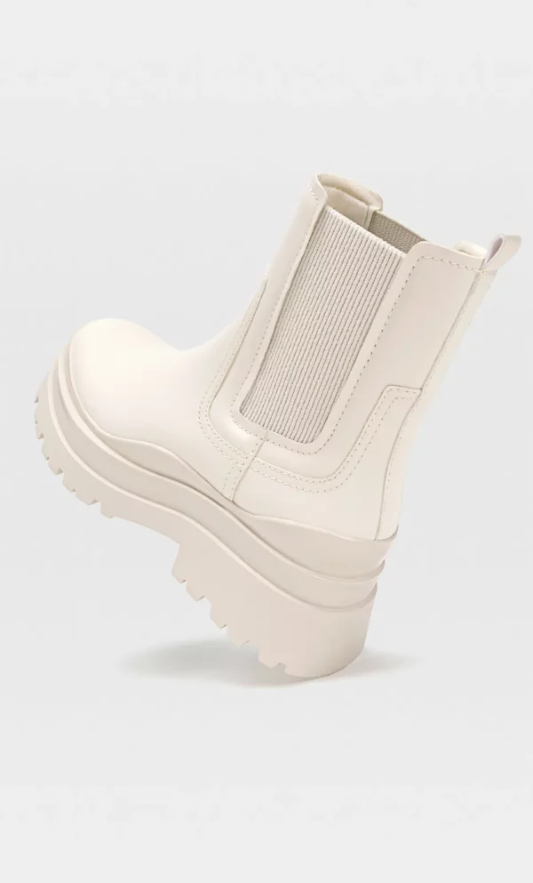 womens cream ankle boots