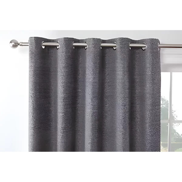 contemporary grey eyelet curtains