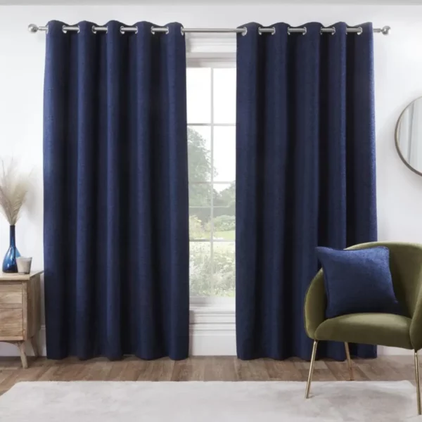 rivington eyelet curtains navy