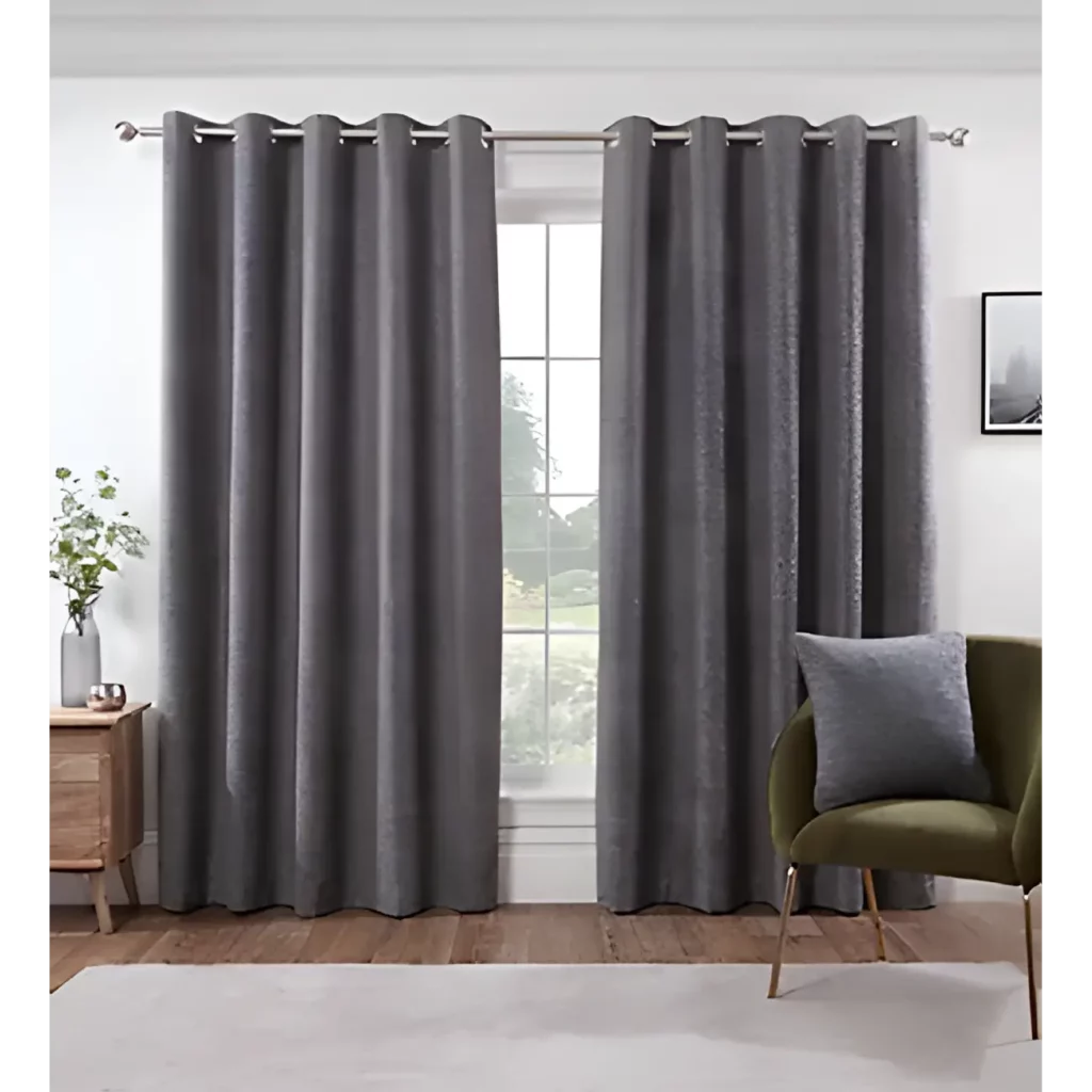 rivington heavyweight eyelet curtains grey uk