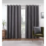 rivington heavyweight eyelet curtains grey uk