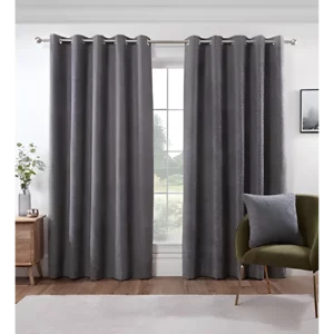 rivington heavyweight eyelet curtains grey uk