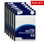 6 pack a4 lined refill pads