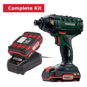 Parkside 20V Cordless Impact Driver Complete Kit – 2.0Ah Battery & Charger Included | High-Torque, Compact Power Tool